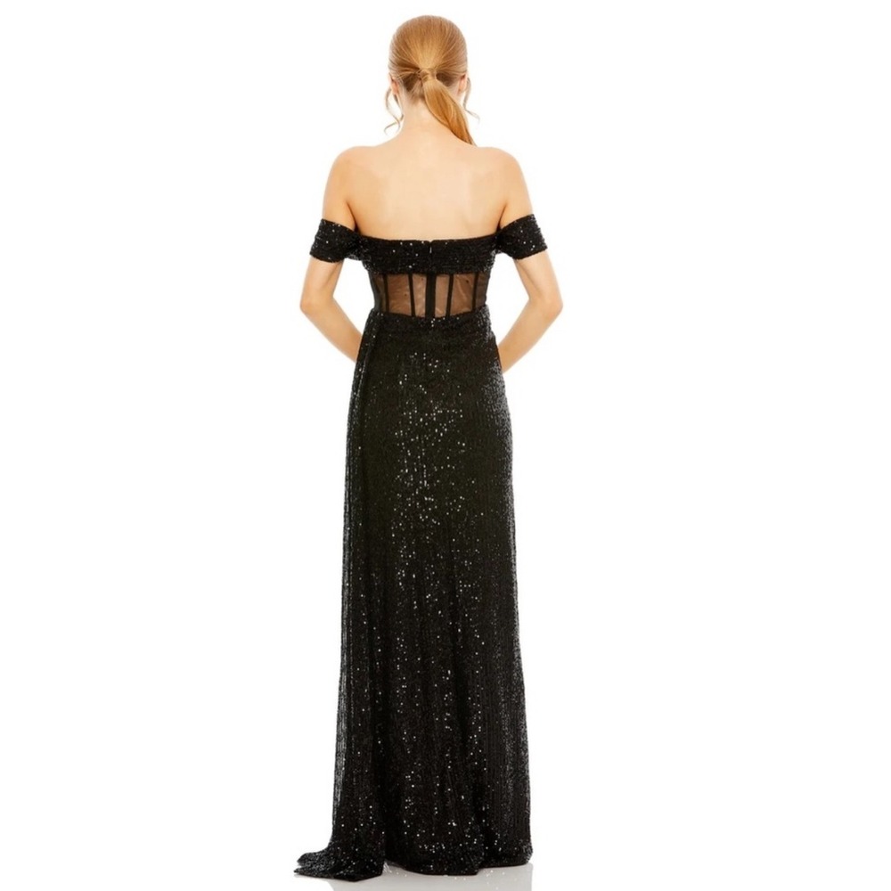 NWT Mac Duggal 11665 Illusion Midriff Corset Off-The-Shoulder Dress Size 4 $458 - Picture 3 of 6